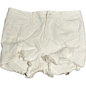 White Distressed Women's Shorts